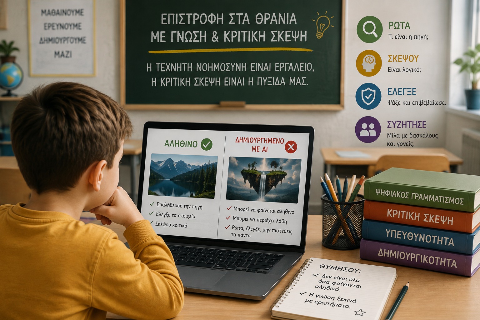 Επιστροφή στα θρανία και AI: Τι πρέπει να ξέρουν τα παιδιά για το περιεχόμενο που δημιουργείται από Τεχνητή Νοημοσύνη